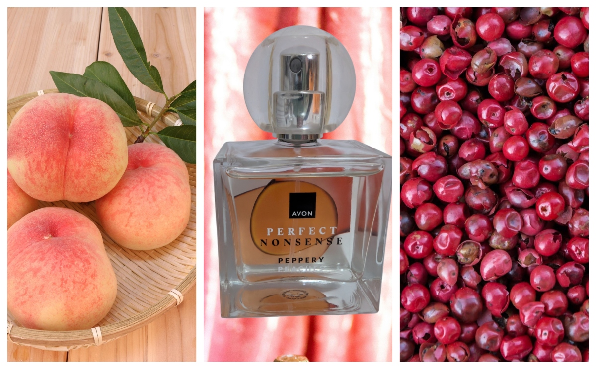 Avon Perfect Nonsense Peppery Peaches. Banner by me